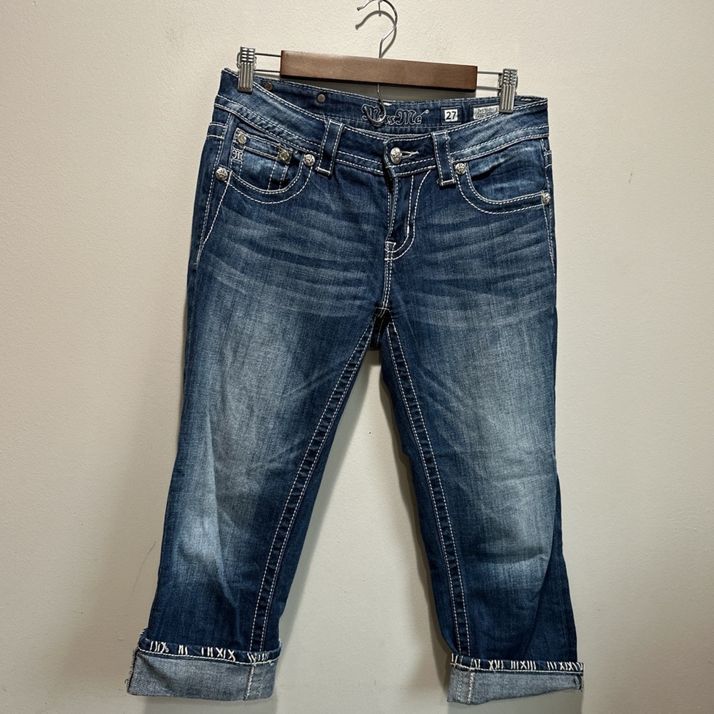 Miss Me Dark Blue Ankle Capri Jeans